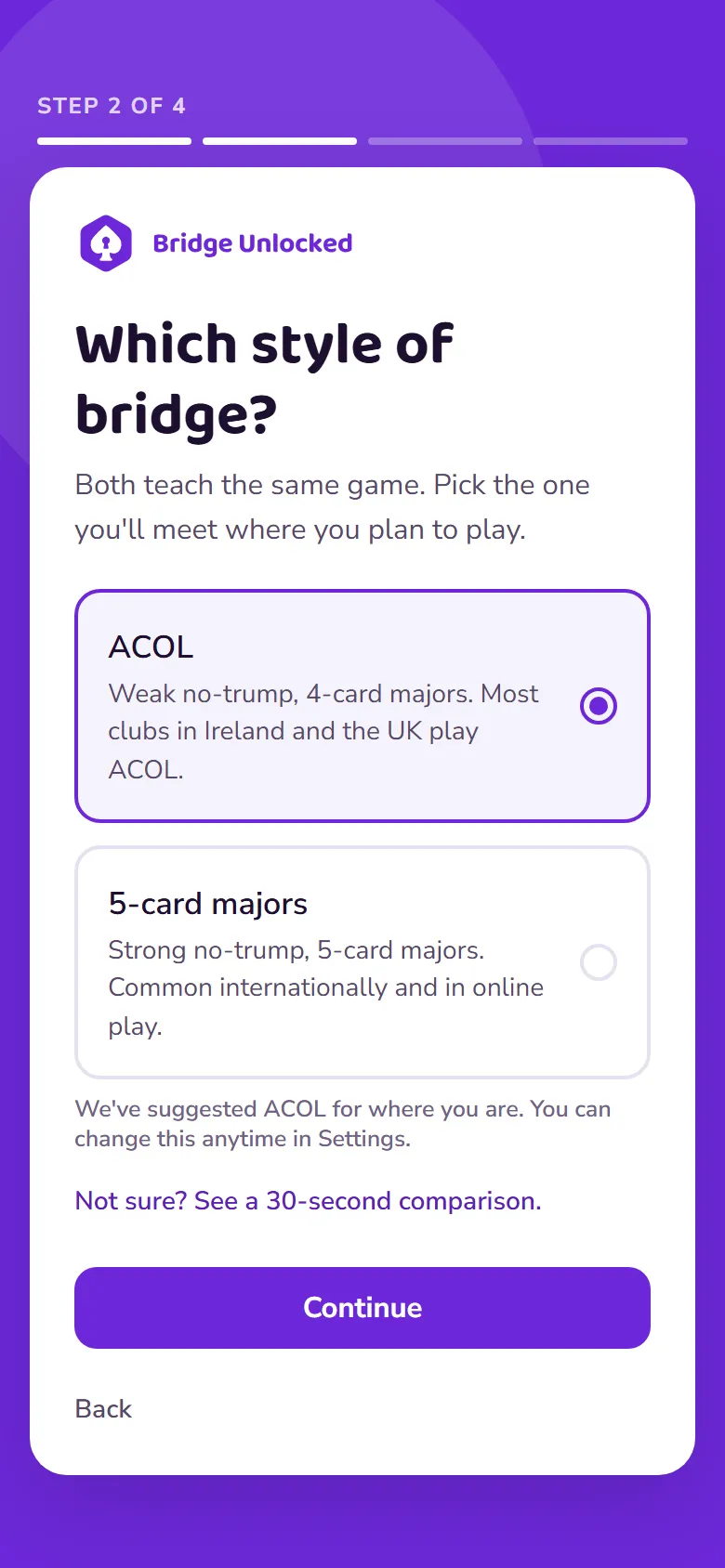 Choosing between ACOL and Strong No-Trump with 5-card majors, with a comparison link
